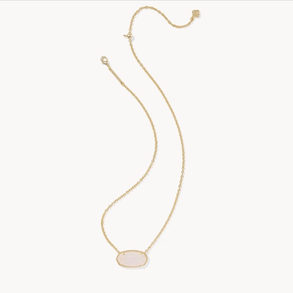 Kendra Scott Elisa Gold Statement Short Pendant Necklace in Iridescent Drusy - Picture 3 of 4